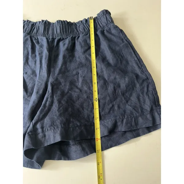 Quince Women's 100% European Linen High Waisted Shorts Deep Navy Size L - Image 6