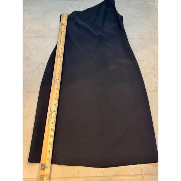 Lauren Ralph Lauren Black One Shoulder Midi Dress‎ Size 4 Formal Evening - Image 7