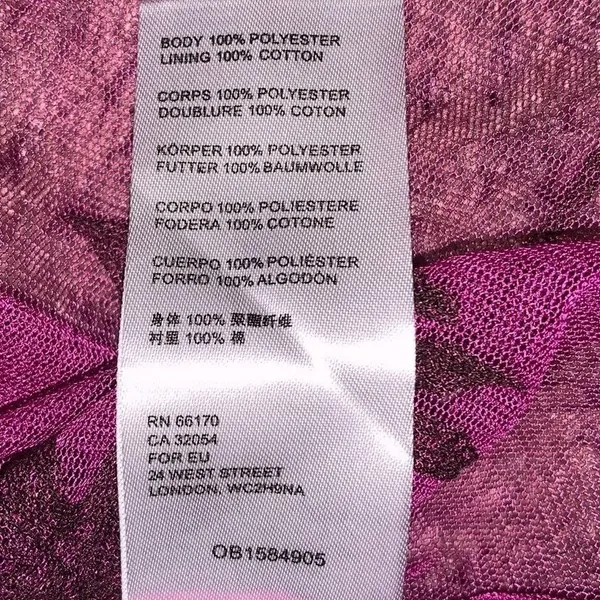 Free People XS Sheer Mesh‎ Floral Mini Dress Magenta Pink Long Sleeve Tunic - Image 9