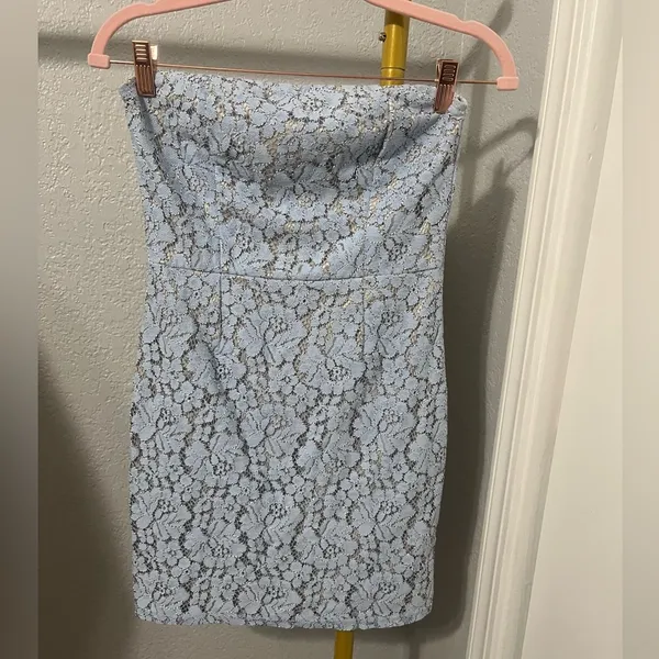 BY THE WAY Revolve Charlize strapless mini lace floral dress - Image 4