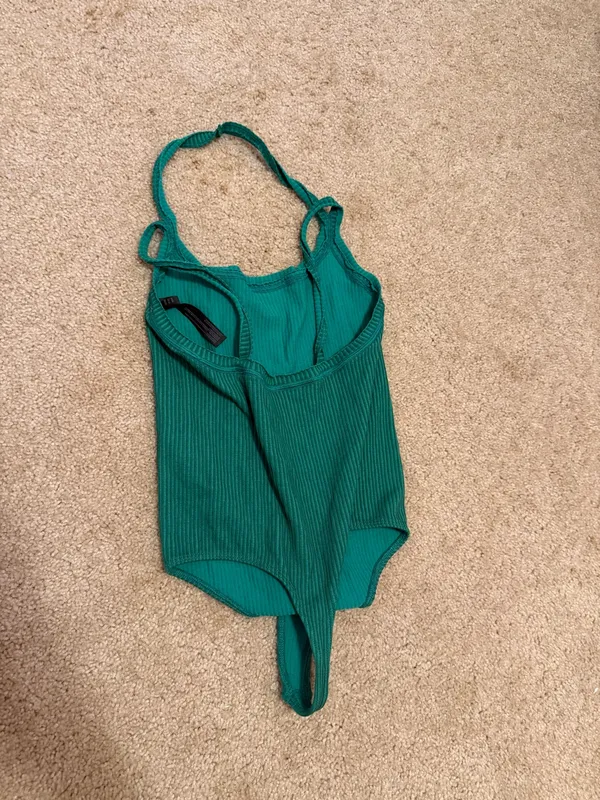 Urban Outfitters Green Ribbed Scoop-Neck Bodysuit - Image 5