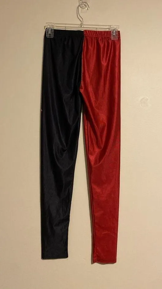 EUC Harley Quinn Red & Black Cosplay leggings size small - Image 3