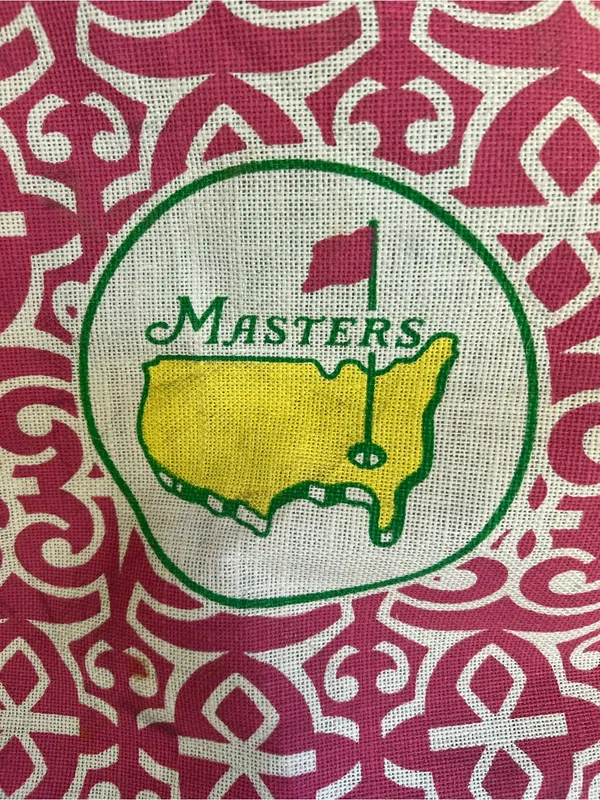 Masters Pink & Green Patterned Tote Bag with Yellow Logo - Image 2