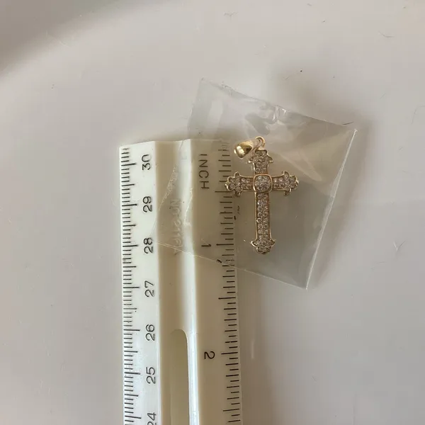 Sterling Silver CZ Cross Gold - Image 6