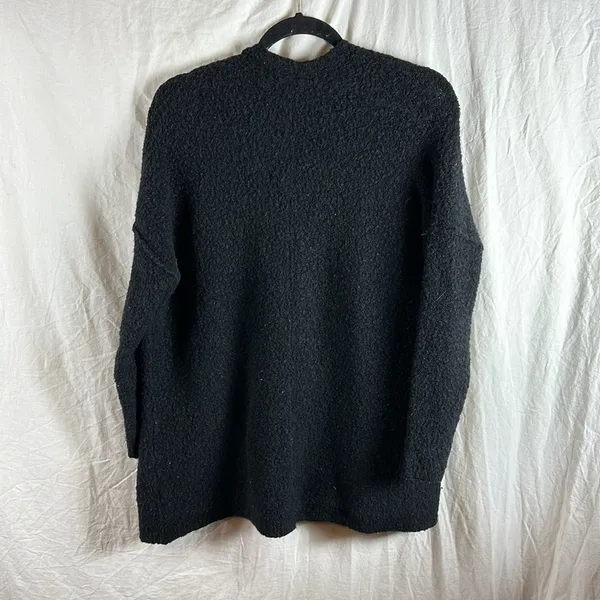 Free People Oversized Black Open Front Wool Blend Cardigan Size xsmall - Image 8
