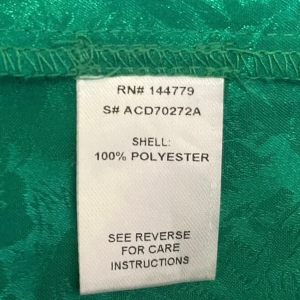 12th Tribe Green Silky Satin Floral Long Sleeve Button Down Mini Shirt Dress M - Image 5