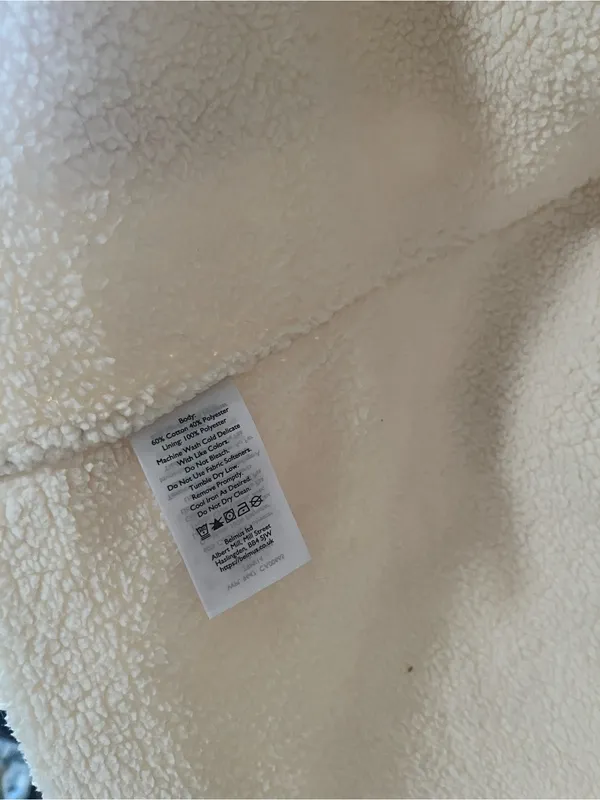 NWT Eddie Bauer Cream White Sherpa Open Front Cardigan Jacket Large Cozy Lounge - Image 6