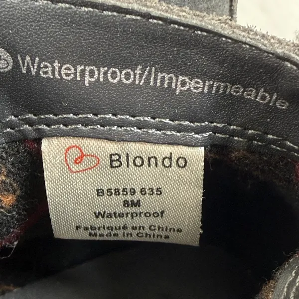 Blondo B5859‎ Charcoal Grey Suede Waterproof Ankle Boots 8M Side Zip Low Heel - Image 7