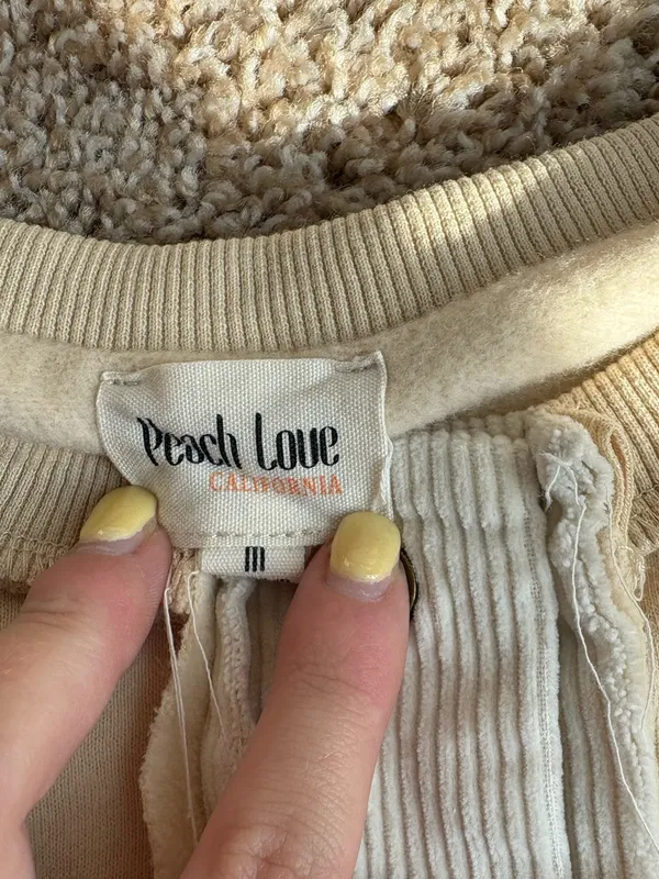 Peach Love Oversized Henley Pullover - Image 2
