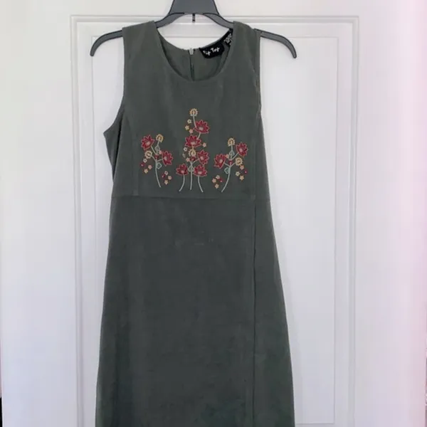 Tip Top vintage green floral maxi dress size small - Image 3