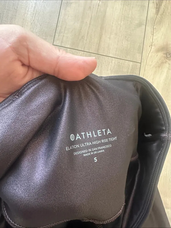 Athleta Elation Ultra High Rise Tights Brown Bronze Shimmer Metallic Leggings S - Image 5