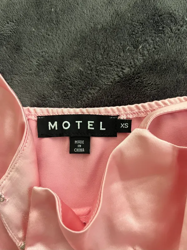 Motel Rocks Pink Silk Tank Top - Image 2