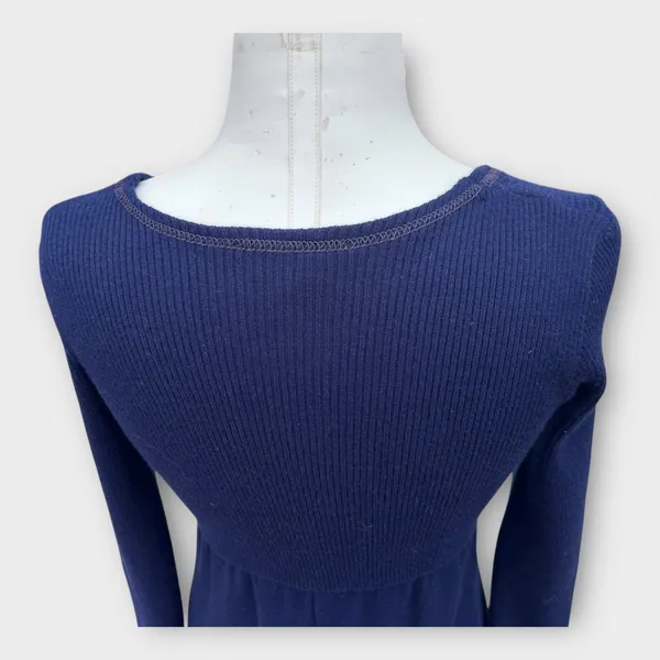 VTG 70s Hubba Hubba Maxi Sweater Dress Women’s Medium Blue Cottage Hippie Boho - Image 6