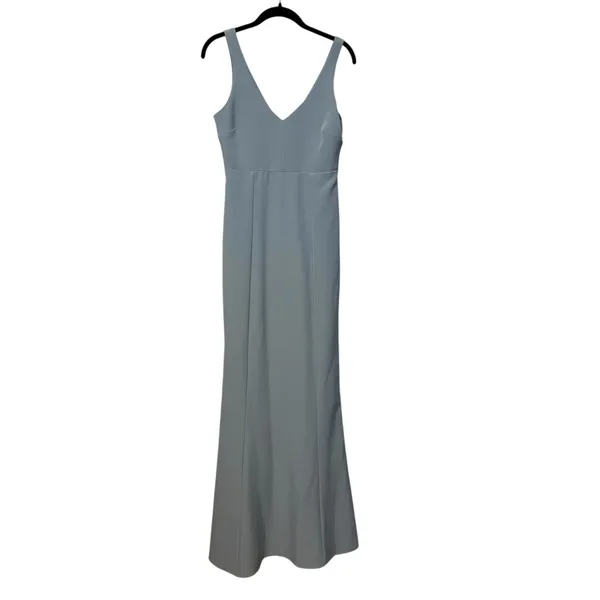 Show Me Your MuMu Blue Gray Morgan V Neck Maxi Dress Size Small - Image 2