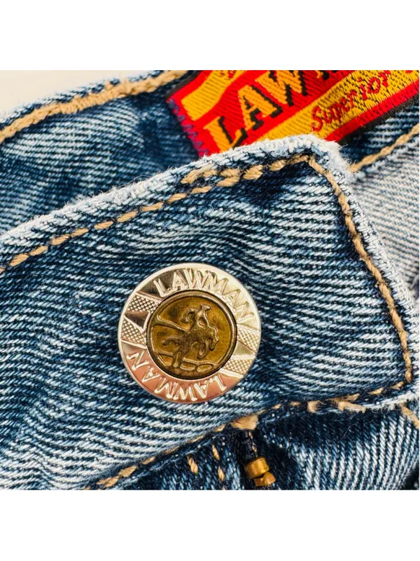 90’s Lawman Western High Rise Blue Jeans Size 6 Tall - Image 4