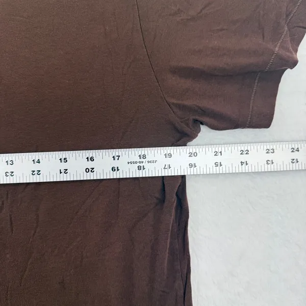 Skims Brown Crew Neck T-Shirt‎ Top Modal Blend Women's Medium Soft Casual Tee - Image 3