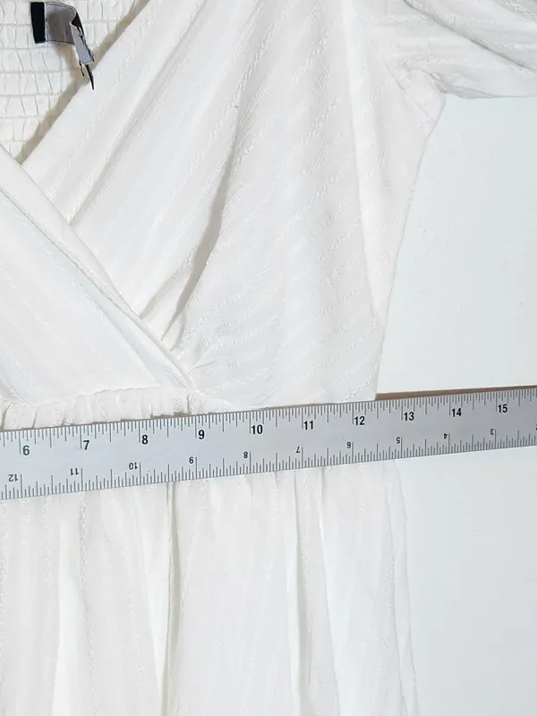Lulus White Wrap Look Long Sleeve Mini Dress Size Medium - Image 6