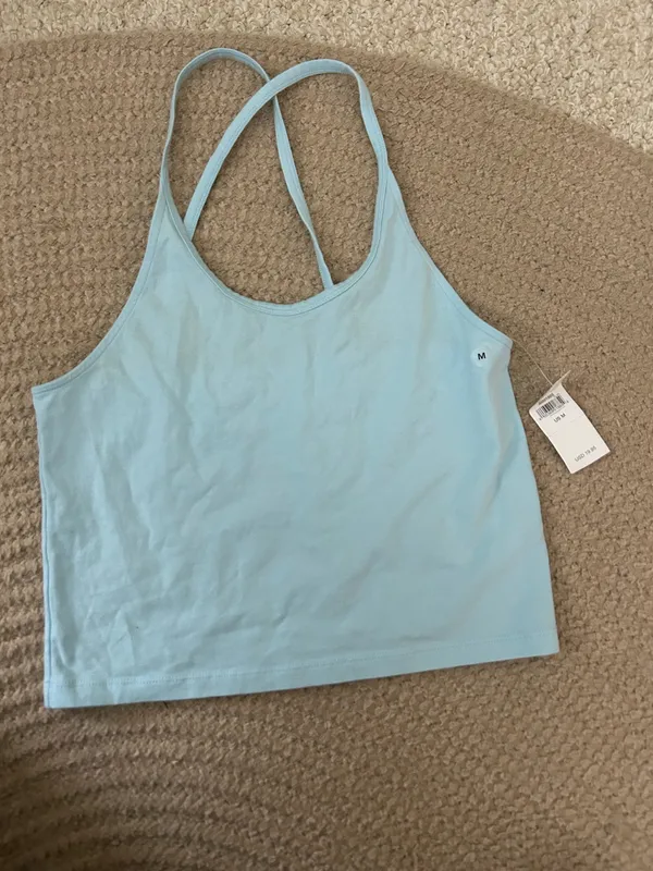 NWT American Eagle light blue crop top  - Image 4