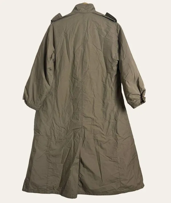 Vintage Thermaster Khaki Wool Insulated Trench Coat Size 6 - Image 8