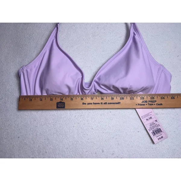 Wild Fable Lilac Purple Halter Bikini Top XL 16 Longline V-Neck Swimwear NWT - Image 8