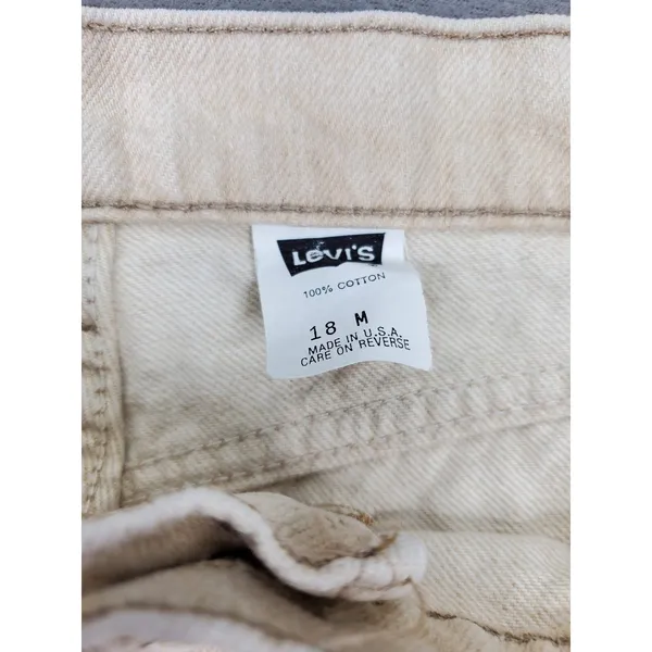 Levis 561 Relaxed Fit Jeans Women 18 M Beige Vintage 90s Made in USA Tapered Leg - Image 2
