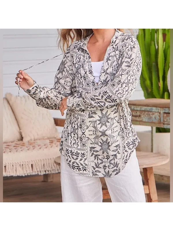 Free people Mia Boho Chic Tunic Viscose Tea Combo ivory/black women size small - Image 3