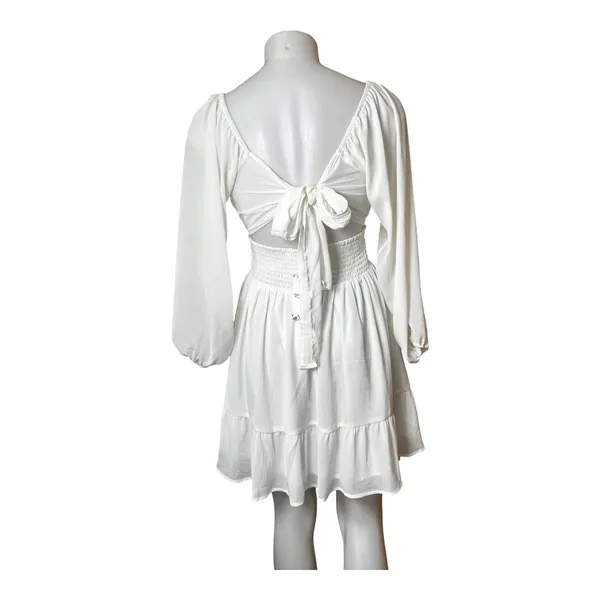 FOROLAV White Long Sleeve Mini Dress Size M NWT - Image 13