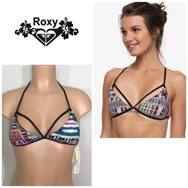 ROXY reversible multicolored bikini top. NWT - Image 13