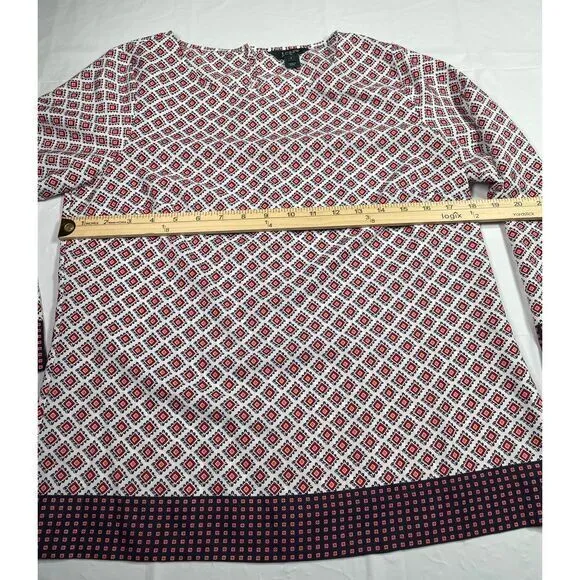 J.Crew Geometric‎ Print Long Sleeve Blouse Women's Casual Wear s - Image 3