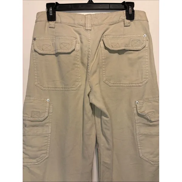 Garage Straight Leg Khaki Cargo Pants Large Side + Back Pockets Baggy Size 01 - Image 6