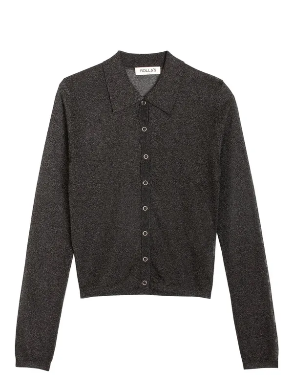 Rolla’s Black Lurex Caroline Long Sleeve Top Small $129 - Image 4