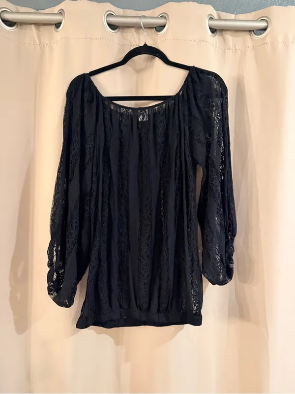 Women’s Poof Black Lace Top - Image 3
