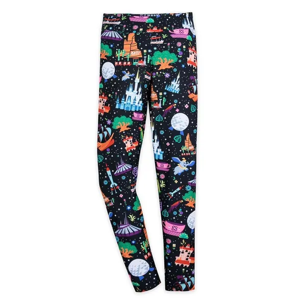 NWT Disney Parks World Icons Epcot Animal and Magic Kingdom Leggings M - Image 2