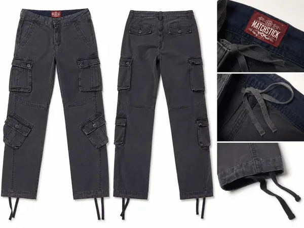 Matchstick straight leg Cargo Pants Black Size 29 - Image 2