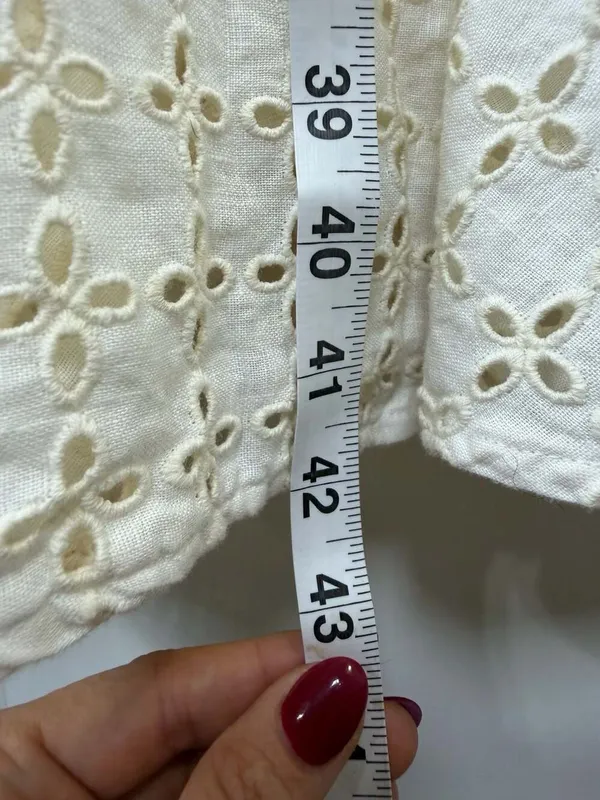 Maeve by Anthropologie White Eyelet Linen Belted Maxi Dress - Image 14