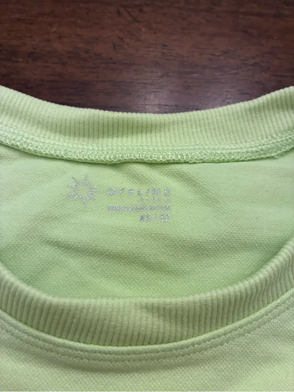 Aerie Offline Top Women’s XS Green Short Sleeve Workout Shirt Athletic Cropped - Image 2
