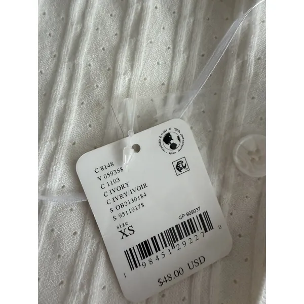 Free People Cassie Cardi Front Button Ivory Women's Size‎ X-Small - Image 13