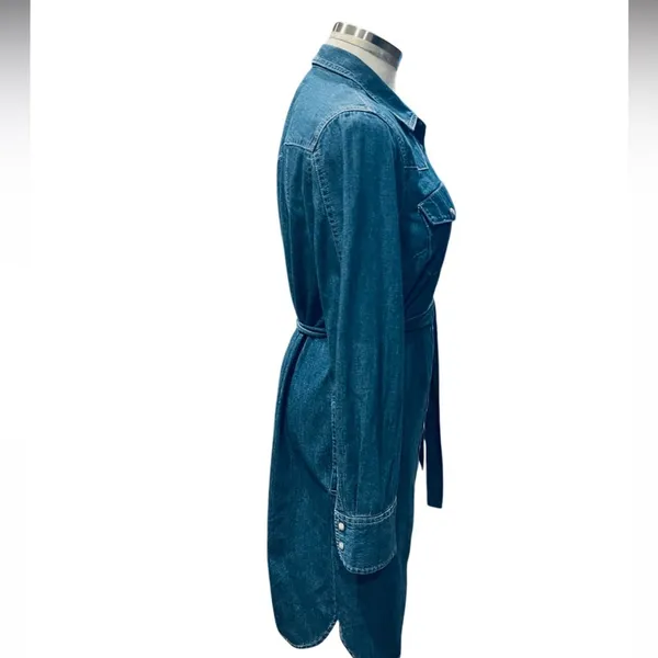 J.CREW Denim shirtdress with tie belt Size 6 - Image 8