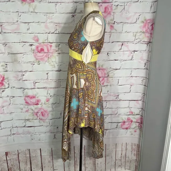 🔥5 for $25 sale🔥 Antonio Melani silk bohemian print asymmetric night out dress - Image 7