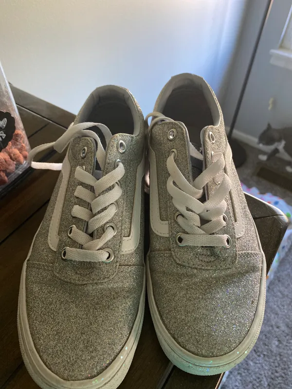 Vans Silver Sparkle Shoes - Image 2