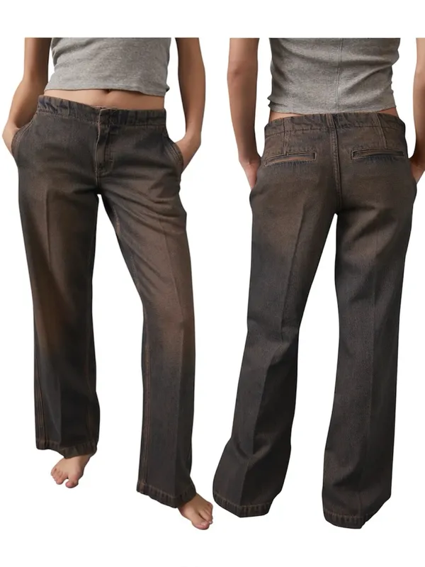We The Free People NWT Castella Low Rise Boot Cut Jeans Size 28 90s Boho Earthy - Image 2