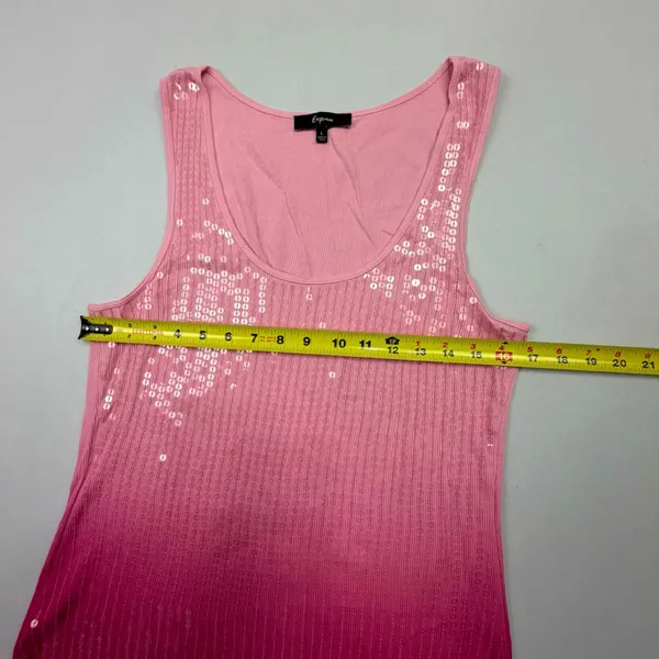 Express Women's Pink Ombre Ribbed Tank Top with Sequin Embellishments - Image 4