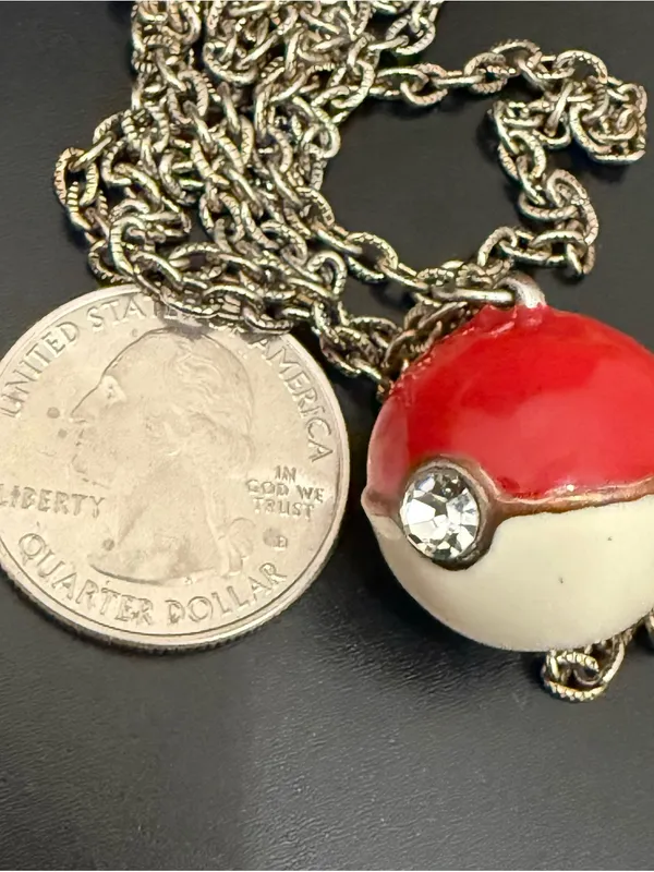 POKEMON Enameled Ball Pokeball Pendant Necklace - Image 4