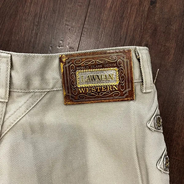 Vtg Lawman Jeans Superior Fit-Western Cowgirl 100% Cotton Sz-11 w/ Button Accent - Image 5