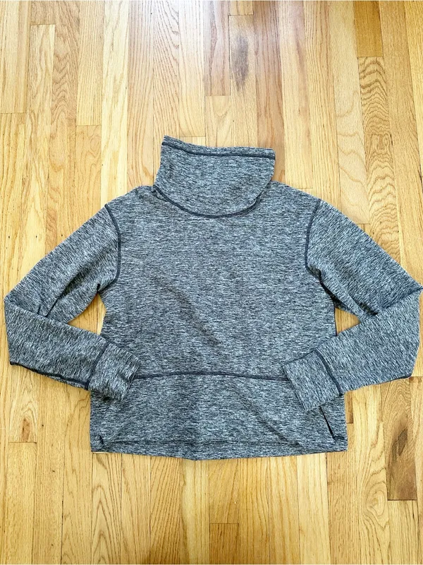 lululemon Ready to Rulu Fleece Pullover Heathered Black Size 6 - Image 5