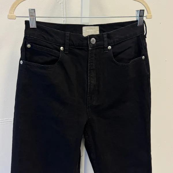 Everlane Women's TALL The Way High Jean Organic Cotton W27 Black Denim High Rise - Image 7