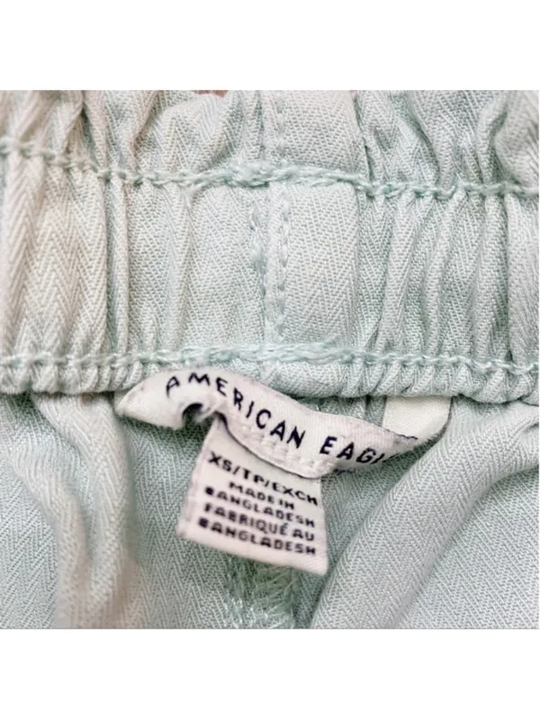 American Eagle Mint Green Ruched Shorts XS - Image 3