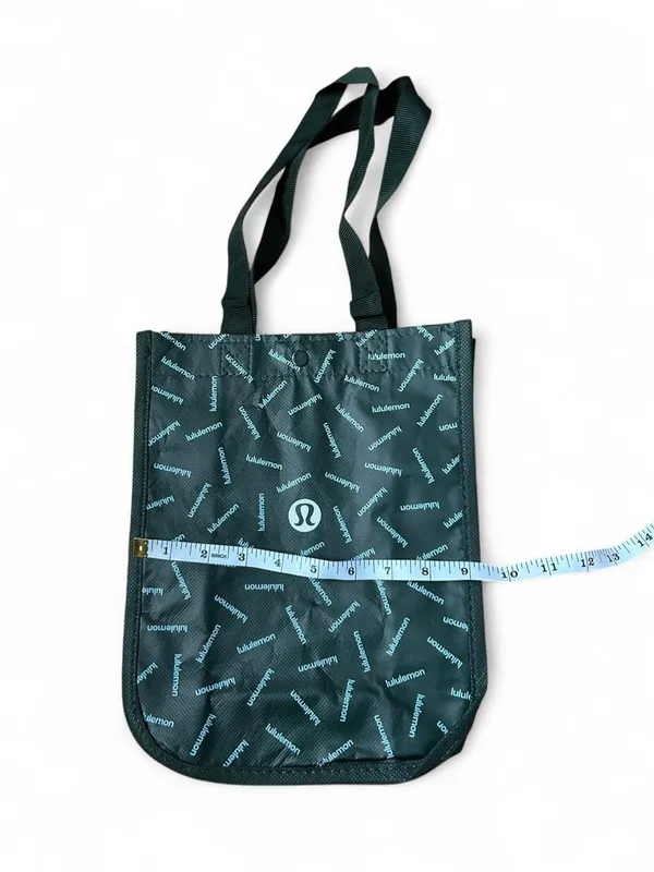 Lululemon Black Logo Tote Bag Reusable Shopper Minimal Gym Aesthetic Carryall OS - Image 4