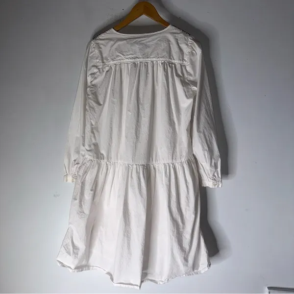 J.CREW Cotton Poplin‎ Tunic dress Farmer's Market Embroidery Small - Image 2