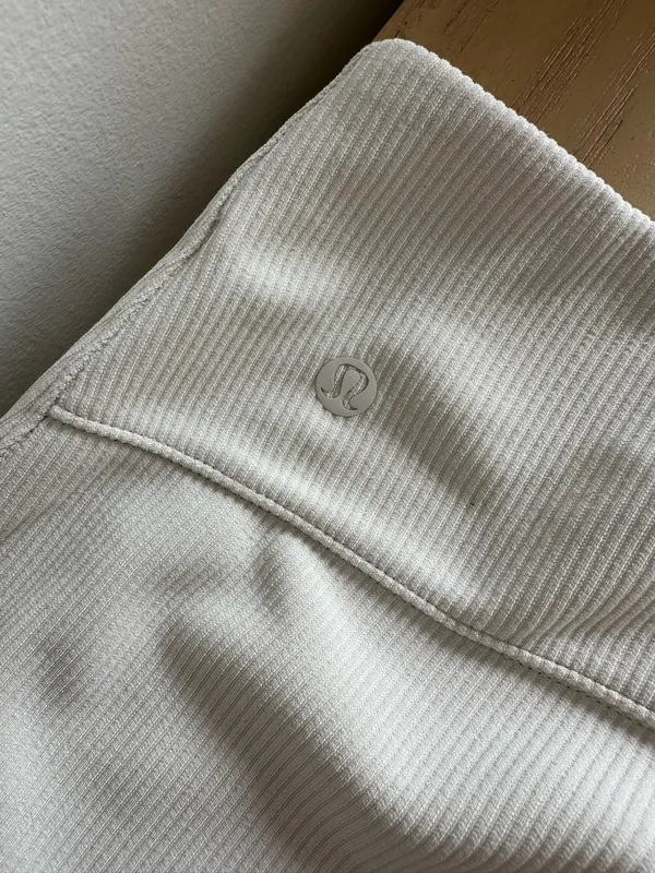 Lululemon Brushed Softstreme Ribbed Zip Flared Pant 32.5" Bone 8 - Image 4